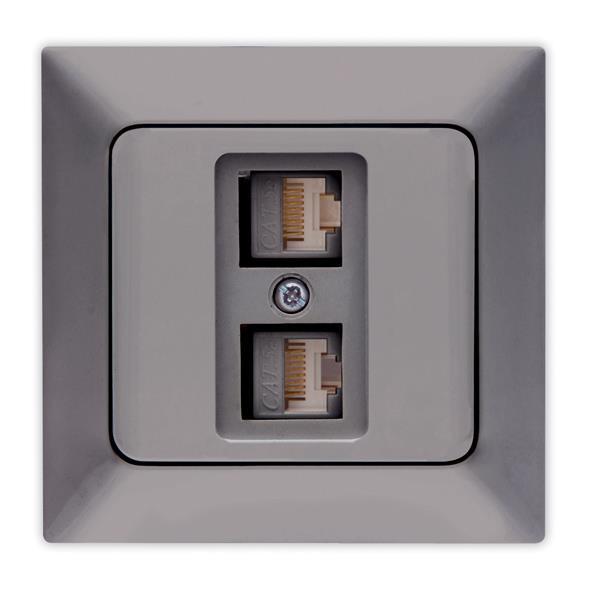 2 GANG CAT 6 DATA SOCKEΤ -RJ45 SMOKED 2 GANG CAT 6 DATA SOCKEΤ -RJ45 SMOKED