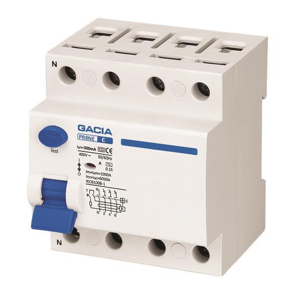 RCCB PR8NE 4P 100A 300mA 6kA TYPE A