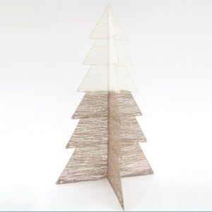 TREE 3D WITH CHAMPAGNE AND WHITE GLITTER AND THREAD