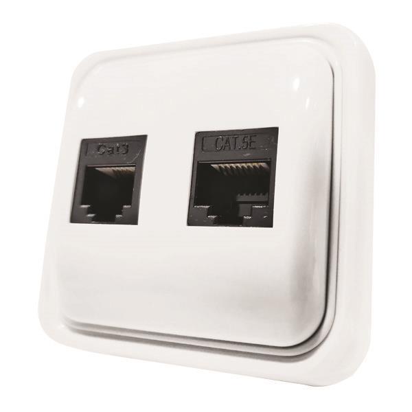 ΠΡΙΖΑ ΜΙΝΙ ΤΗΛΕΦΩΝΟΥ ΔΙΠΛΗ RJ11 & RJ45 ΛΕΥΚΗ IP20 ΠΡΙΖΑ ΜΙΝΙ ΤΗΛΕΦΩΝΟΥ ΔΙΠΛΗ RJ11 & RJ45 ΛΕΥΚΗ IP20
