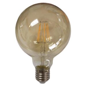 BULB LED GLOBE G125 FILAMENT 8W Ε27 2400K 220-240V GOLD GLASS DIMMABLE