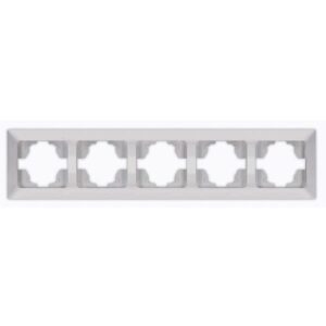 5 GANG HORIZONTAL FRAME  SILVER