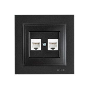 DESPINA DOUBLE DATA SOCKET OUTLET 2 x RJ45 CAT 6 FUME