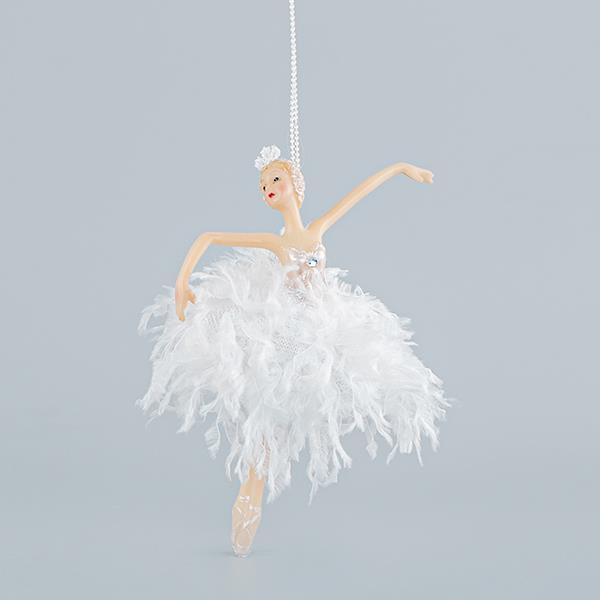 BALLERINA WITH WHITE FEATHERS