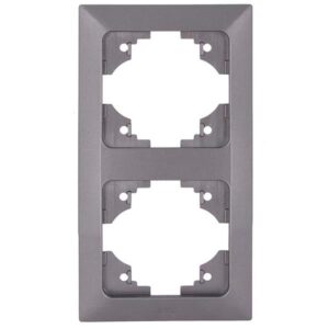 2 GANG VERTICAL FRAME SILVER