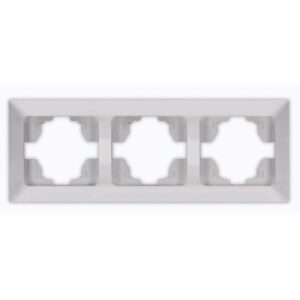 3 GANG HORIZONTAL FRAME  SILVER