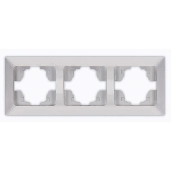3 GANG HORIZONTAL FRAME  SILVER
