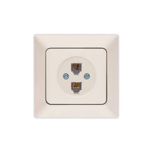 2 GANG NUMERIC TELEPHONE SOCKET CREAM