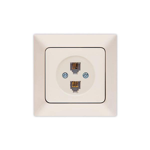 2 GANG NUMERIC TELEPHONE SOCKET CREAM
