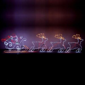 SANTA WITH SLEIGH AND 3 REINDEERS