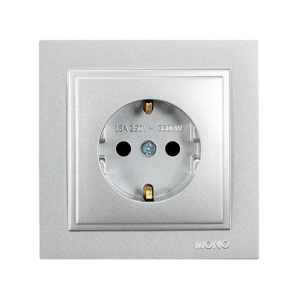 DESPINA CHILDPROOF SOCKET OUTLET EARTHED SILVER DESPINA CHILDPROOF SOCKET OUTLET EARTHED SILVER