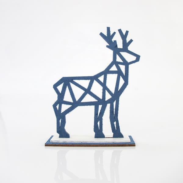 WOODEN REINDEER WITH RAFF VELVET