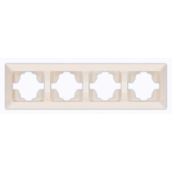4 GANG HORIZONTAL FRAME  CREAM