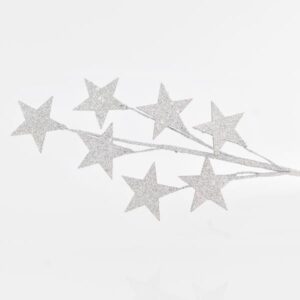 BRANCH WITH SILVER GLITTER AND STARS