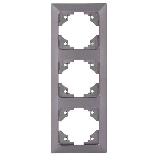 3 GANG VERTICAL FRAME SILVER