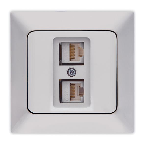 2 GANG CAT 6 DATA SOCKET-RJ45 SILVER
