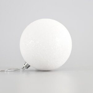 PLASTIC WHITE BALLS WITH GLITTER