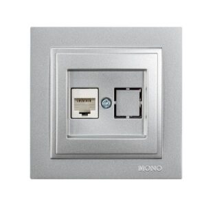 DESPINA DATA SOCKET OUTLET RJ45 CAT 6 SILVER