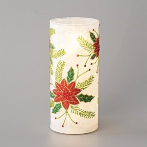 WHITE LIGHTED CANDLE HOLDER