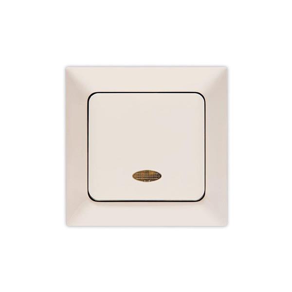 LIGHT PUSH SWITCH ILLUMINATED CREAM
