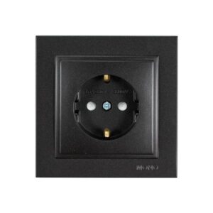 DESPINA CHILDPROOF SOCKET OUTLET EARTHED FUME