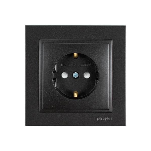 DESPINA CHILDPROOF SOCKET OUTLET EARTHED FUME