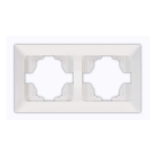 2 GANG HORIZONTAL FRAME WHITE
