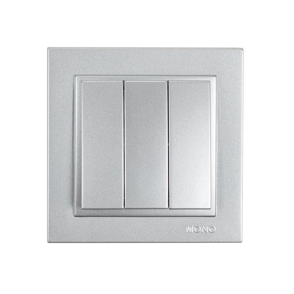 DESPINA TRIPLE SWITCH 3 GANG 1 WAY SILVER