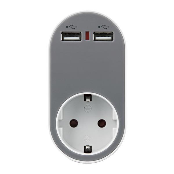 ΑΝΤΑΠΤΟΡΑΣ ΣΟΥΚΟ ΜΕ 2 USB ΓΚΡΙ ΜΕ ΠΡΟΣΤΑΣΙΑ ΕΠΑΦΩΝ ΑΝΤΑΠΤΟΡΑΣ ΣΟΥΚΟ ΜΕ 2 USB ΓΚΡΙ ΜΕ ΠΡΟΣΤΑΣΙΑ ΕΠΑΦΩΝ