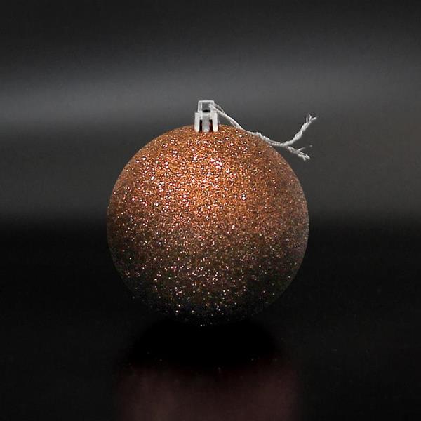 PLASTIC BROWN BALLS WITH GLITTER