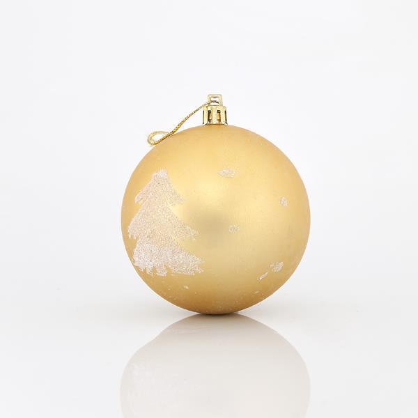 PLASTIC GOLD BALLS WITH DECORATIVE