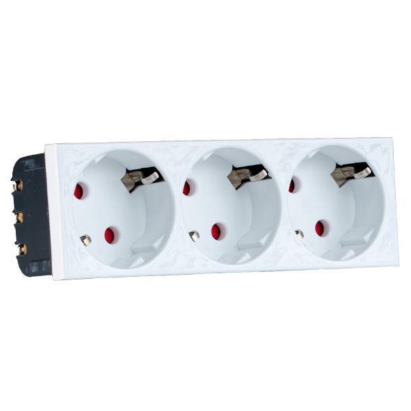 SOCKET SCHUKO TRIPLE 16A