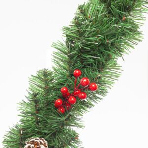 BRANCHED GARLAND WITH SNOWY CONE AND BERRIES 270x24cm