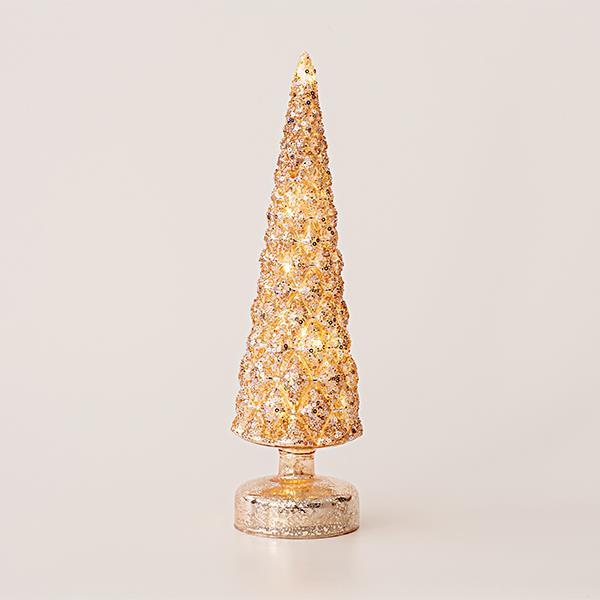 GLASS LIGHTED TREE