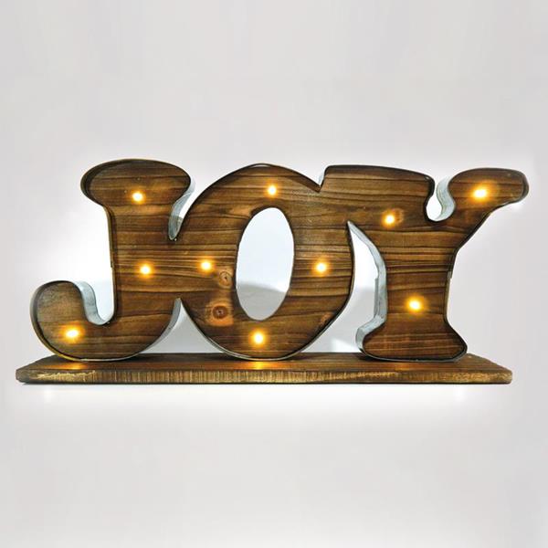 WOODEN LIGHTED INSCRIPTION "JOY"