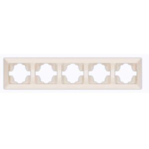 5 GANG HORIZONTAL FRAME  CREAM