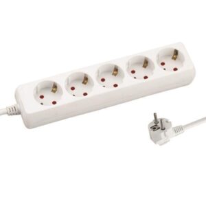 SOCKET 5 SCHUKO HOLES CABLE 3X1