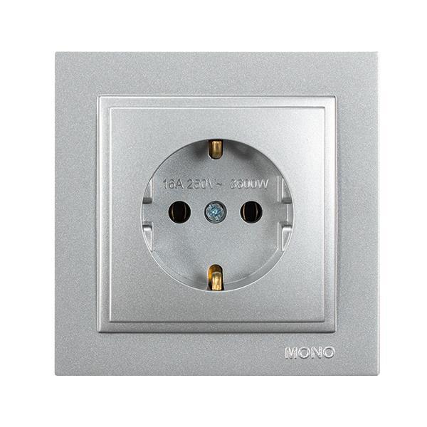 DESPINA SOCKET OUTLET EARTHED  SILVER
