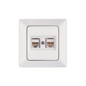 2 GANG CAT 6 DATA SOCKET-RJ45 WHITE