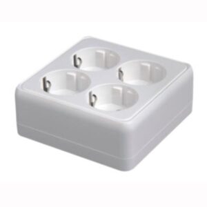 SOCKET MINI SCHUKO QUADRUPLE WITHOUT COVER WHITE IP20