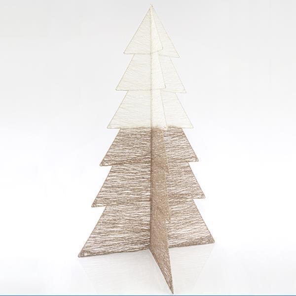 TREE 3D WITH CHAMPAGNE AND WHITE GLITTER AND THREAD