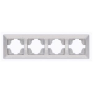 4 GANG HORIZONTAL FRAME  SILVER