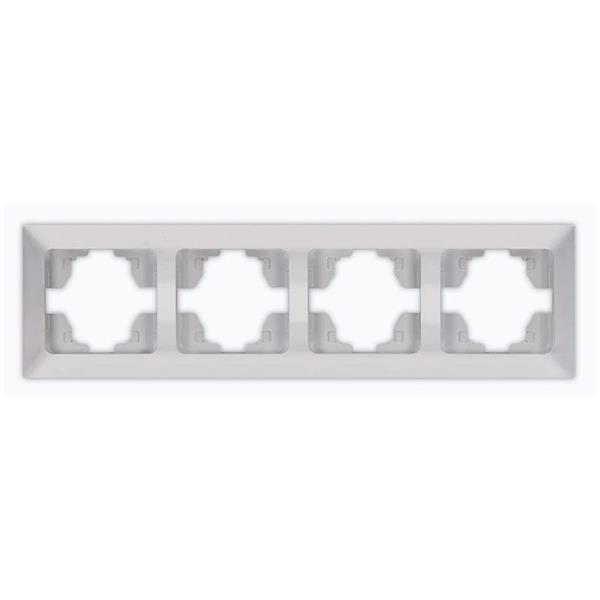 4 GANG HORIZONTAL FRAME  SILVER
