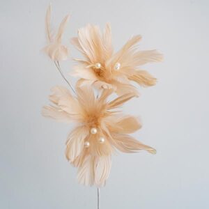 DOUBLE FLOWER WITH FEATHERS