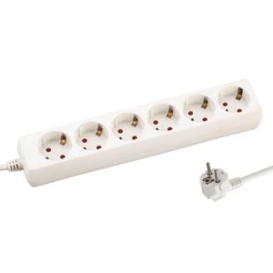 SOCKET 6 SCHUKO HOLES CABLE 3X1