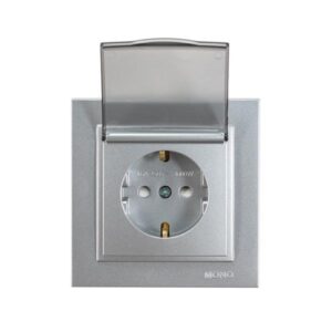 DESPINA CHILDPROOF SOCKET OUTLET EARTHED WITH COVER SILVER