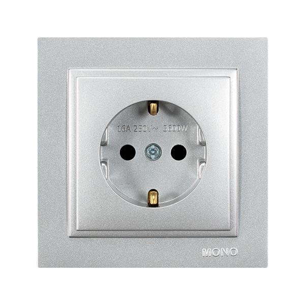 DESPINA CHILDPROOF SOCKET OUTLET EARTHED SCREW TYPE SILVER