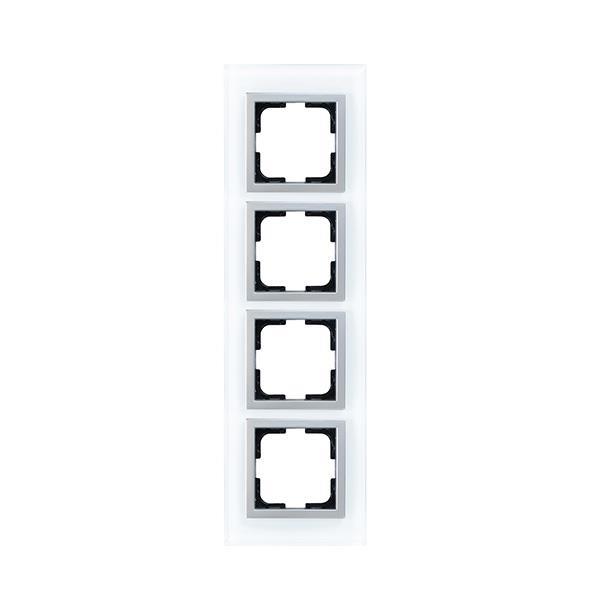 STYLE 4 GANG FRAME WHITE GLASS STYLE 4 GANG FRAME WHITE GLASS