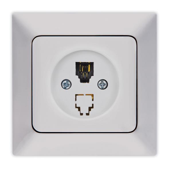 NUMERIC TELEPHONE SOCKET-RJ11 SILVER
