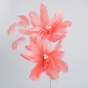 DOUBLE FLOWER WITH FEATHERS